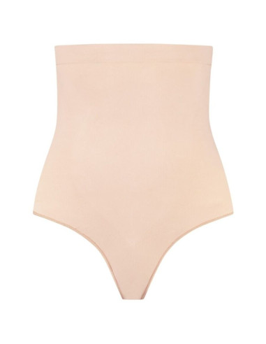 BYE BRA SOFT TOUCH SEAMLESS HIGH WAIST THONG BEIGE SIZE S