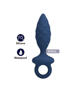 MR PLAY TEXTURED ANAL PLUG WITH RING BLUE L 2