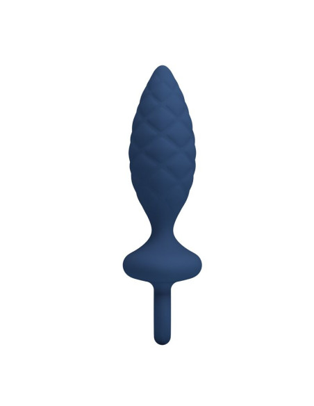 MR PLAY TEXTURED ANAL PLUG WITH RING BLUE L