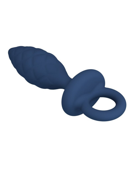 MR PLAY TEXTURED ANAL PLUG WITH RING BLUE L