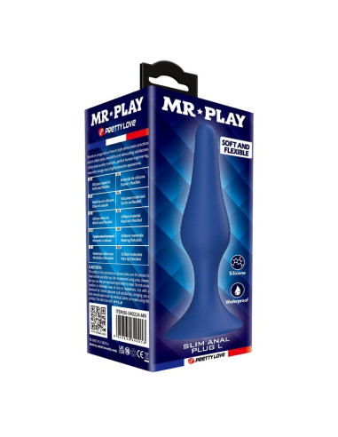 MR PLAY SLIM SILICONE ANAL PLUG BLUE L