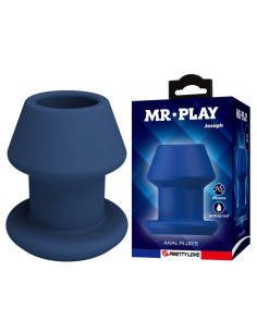 MR PLAY JACK BLUE SILICONE HOLLOW ANAL PLUG SIZE S