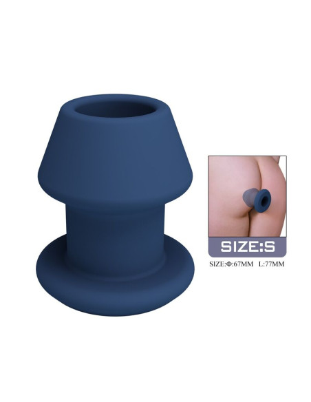 MR PLAY JACK BLUE SILICONE HOLLOW ANAL PLUG SIZE S