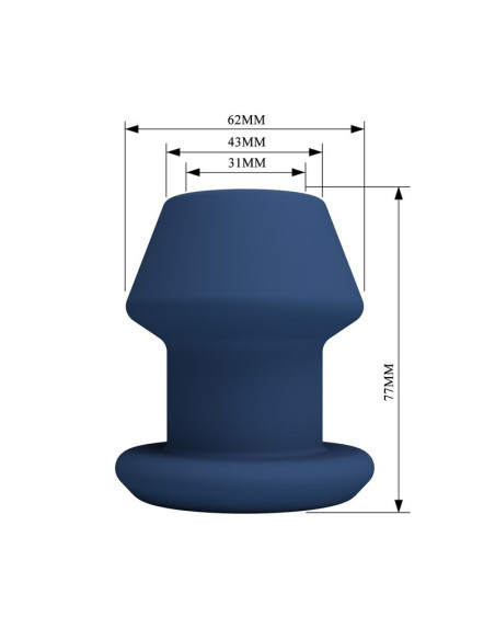 MR PLAY JACK BLUE SILICONE HOLLOW ANAL PLUG SIZE S