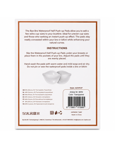 BYE BRA SEMI PADS PUSH UP TRASPARENT