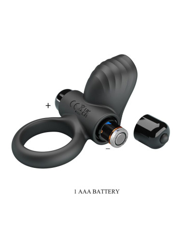 PRETTY LOVE ADRIEN VIBRATING PENIS RING 10 FUNCTIONS BLACK