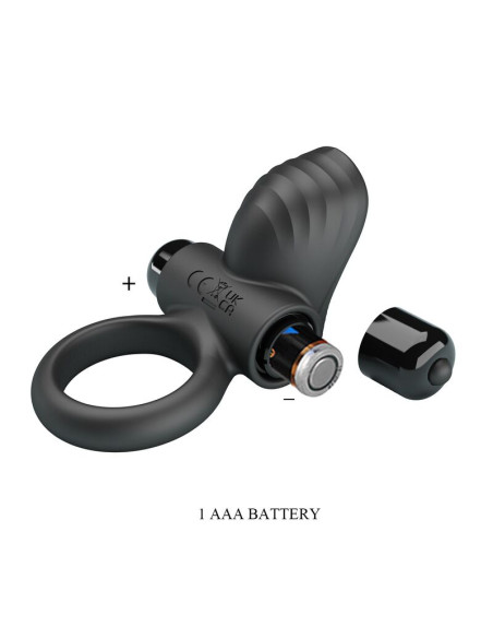PRETTY LOVE ADRIEN VIBRATING PENIS RING 10 FUNCTIONS BLACK