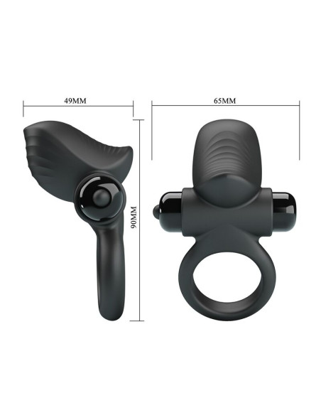 PRETTY LOVE ADRIEN VIBRATING PENIS RING 10 FUNCTIONS BLACK