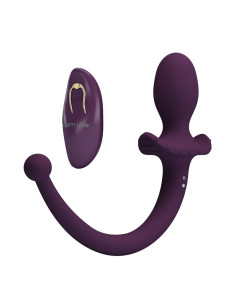 PRETTY LOVE LIOEA VIBRATING ANAL PLUG WITH TAIL 12 FUNCTIONS PURPLE REMOTE CONTROL