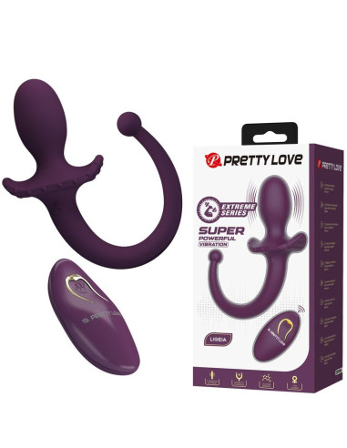 PRETTY LOVE LIOEA VIBRATING ANAL PLUG WITH TAIL 12 FUNCTIONS PURPLE REMOTE CONTROL
