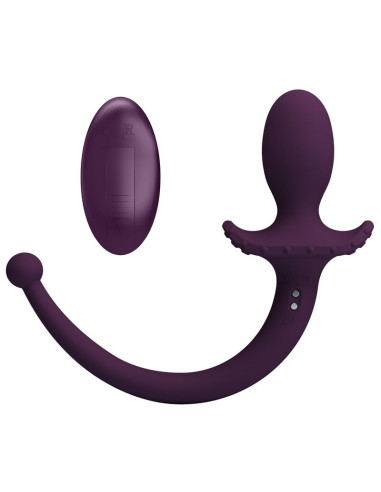 PRETTY LOVE LIOEA VIBRATING ANAL PLUG WITH TAIL 12 FUNCTIONS PURPLE REMOTE CONTROL