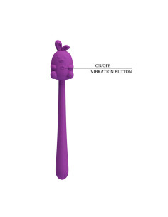PRETTY LOVE CUTE BUNNY FLIRTING STICK FLEXIBLE VIBRATOR USB RECHARGEABLE PURPLE 2