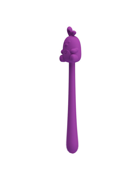 PRETTY LOVE CUTE BUNNY FLIRTING STICK FLEXIBLE VIBRATOR USB RECHARGEABLE PURPLE
