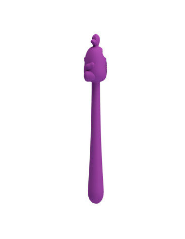 PRETTY LOVE CUTE BUNNY FLIRTING STICK FLEXIBLE VIBRATOR USB RECHARGEABLE PURPLE