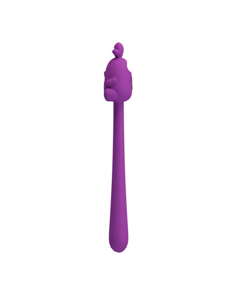 PRETTY LOVE CUTE BUNNY FLIRTING STICK FLEXIBLE VIBRATOR USB RECHARGEABLE PURPLE