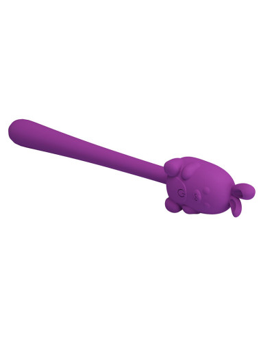 PRETTY LOVE CUTE BUNNY FLIRTING STICK FLEXIBLE VIBRATOR USB RECHARGEABLE PURPLE