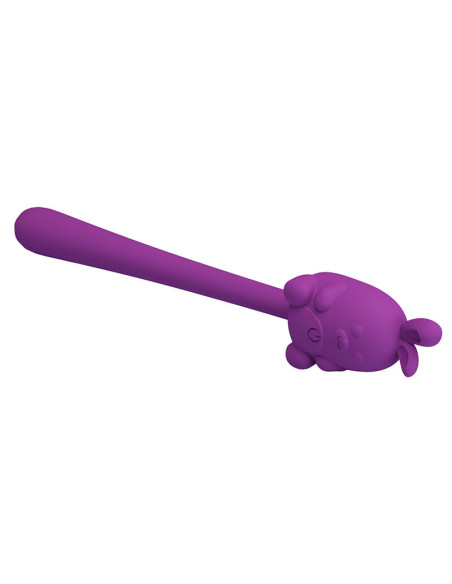 PRETTY LOVE CUTE BUNNY FLIRTING STICK FLEXIBLE VIBRATOR USB RECHARGEABLE PURPLE
