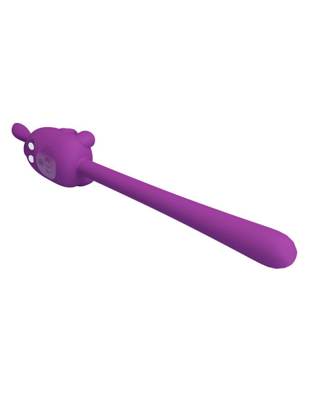 PRETTY LOVE CUTE BUNNY FLIRTING STICK FLEXIBLE VIBRATOR USB RECHARGEABLE PURPLE