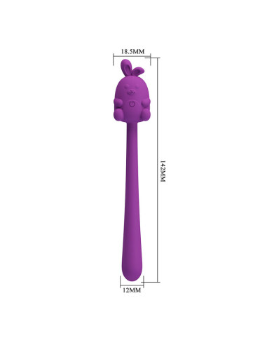 PRETTY LOVE CUTE BUNNY FLIRTING STICK FLEXIBLE VIBRATOR USB RECHARGEABLE PURPLE