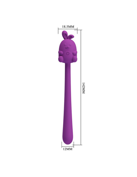 PRETTY LOVE CUTE BUNNY FLIRTING STICK FLEXIBLE VIBRATOR USB RECHARGEABLE PURPLE