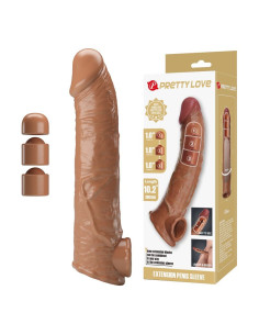 PRETTY LOVE ADJUSTABLE PENIS EXTENSION SLEEVE 26 CM O 4 CM NATURAL