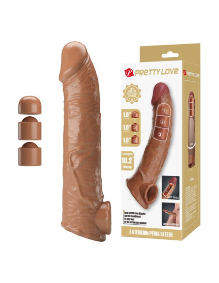 PRETTY LOVE ADJUSTABLE PENIS EXTENSION SLEEVE 26 CM O 4 CM NATURAL