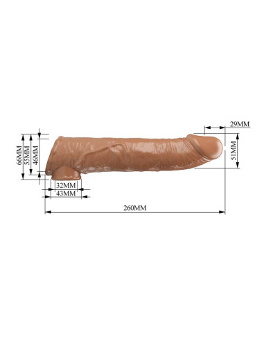 PRETTY LOVE ADJUSTABLE PENIS EXTENSION SLEEVE 26 CM O 4 CM BROWN