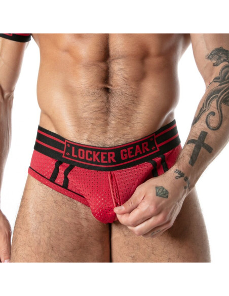 LOCKER GEAR SPORT MESH JOCK BRIEF RED S