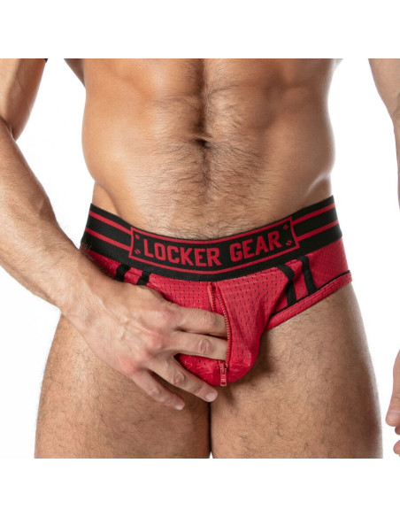 LOCKER GEAR SPORT MESH JOCK BRIEF RED S