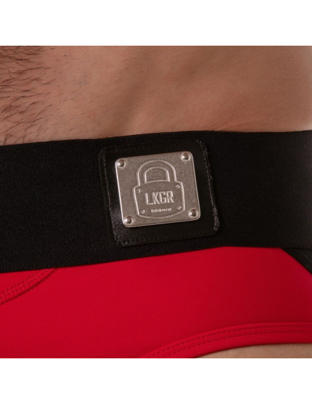 LOCKER GEAR WIDE WAISTBAND JOCK BRIEF RED S