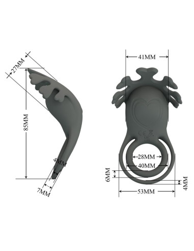 PRETTY LOVE RECHARGEABLE VIBRATING RING WITH STIMULATOR