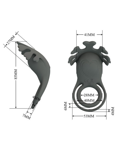 PRETTY LOVE RECHARGEABLE VIBRATING RING WITH STIMULATOR