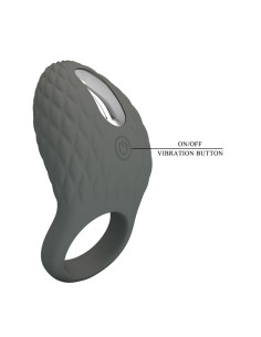 PRETTY LOVE RECHARGEABLE TEXTURED VIBRATING RING WITH STIMULATOR 2