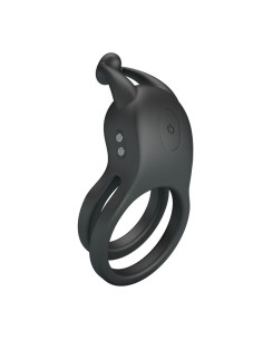 PRETTY LOVE GOODWIN RECHARGEABLE DOUBLE VIBRATING COCK RING BLACK