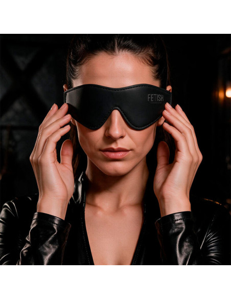 FETISH SUBMISSIVE VEGAN LEATHER MASK WITH NOPRENE LINING