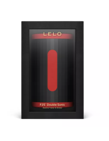 LELO F2S DOUBLE SONIC MALE STROKER WITH DUAL SONIC STIMULATION RED