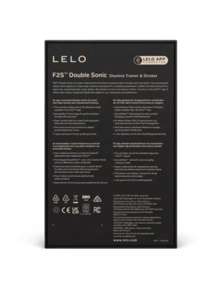 LELO F2S DOUBLE SONIC MALE STROKER WITH DUAL SONIC STIMULATION RED
