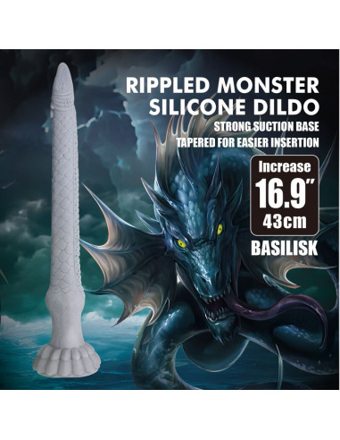 POWER MONSTERS BASILISK FANTASY SILICONE DILDO 43 CM O 5 CM