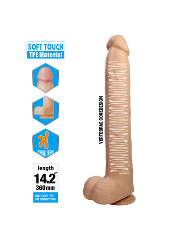 PRETTY LOVE DANY FLEXIBLE REALISTIC DILDO WITH SUCTION CUP 36 CM O 56 CM