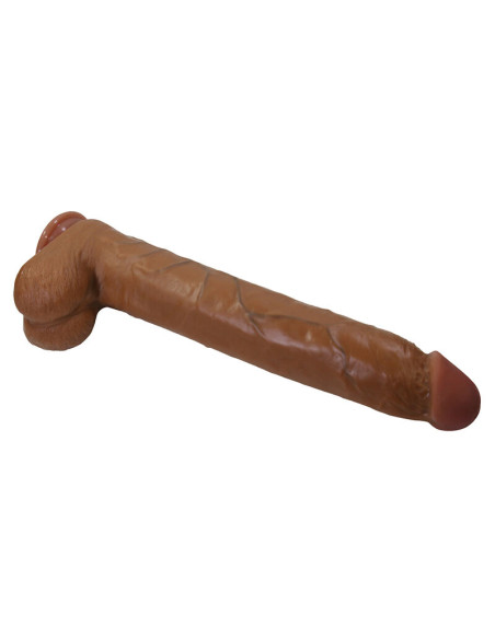 PRETTY LOVE DANY REALISTIC FLEXIBLE DILDO WITH SUCTION CUP 36 CM O 56 CM BROWN