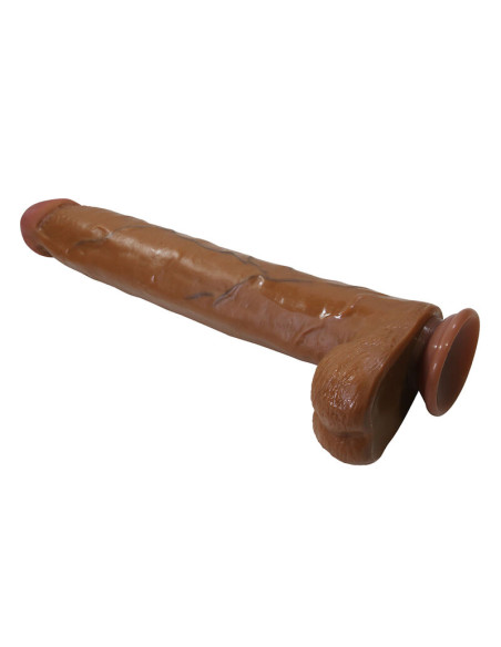 PRETTY LOVE DANY REALISTIC FLEXIBLE DILDO WITH SUCTION CUP 36 CM O 56 CM BROWN