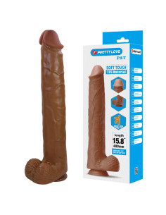 PRETTY LOVE PAT REALISTIC FLEXIBLE DILDO WITH SUCTION CUP 40 CM O 6 CM BROWN