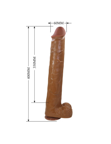 PRETTY LOVE PAT REALISTIC FLEXIBLE DILDO WITH SUCTION CUP 40 CM O 6 CM BROWN
