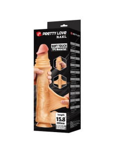 PRETTY LOVE RAEL FLEXIBLE REALISTIC DILDO WITH SUCTION CUP 40 CM O 6 CM BROWN 2
