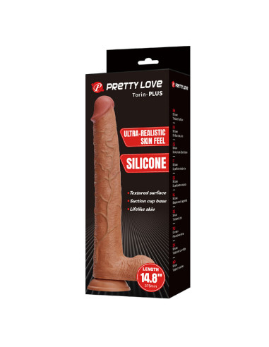 PRETTY LOVE TERIN PLUS REALISTIC SILICONE DILDO WITH SUCTION CUP 376 CM O 55 CM