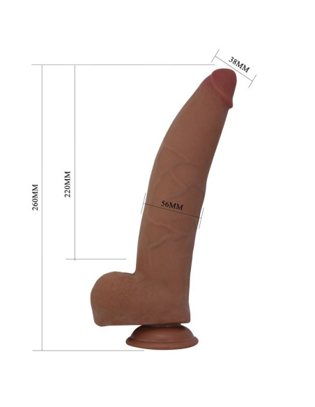 PRETTY LOVE ULRIC REALISTIC FLEXIBLE DILDO 26 CM O 55 CM TPE BROWN