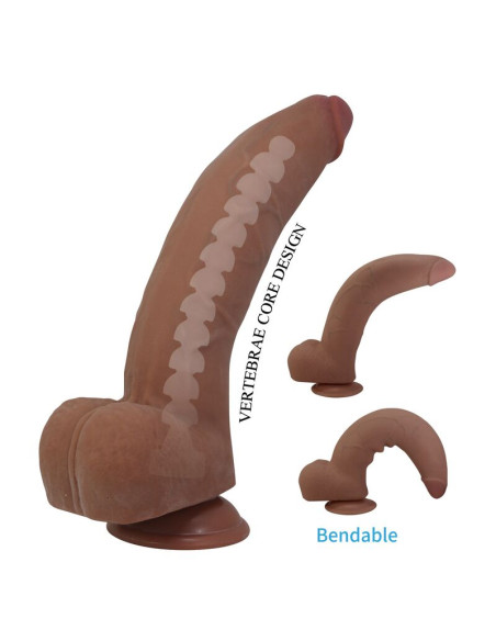 PRETTY LOVE ULRIC REALISTIC FLEXIBLE DILDO 26 CM O 55 CM TPE BROWN