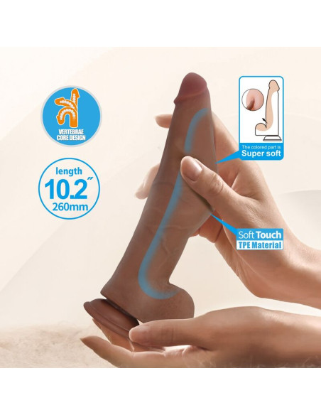 PRETTY LOVE ULRIC REALISTIC FLEXIBLE DILDO 26 CM O 55 CM TPE BROWN