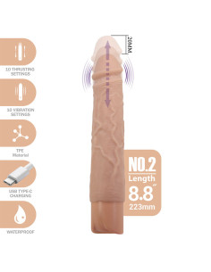 PRETTY LOVE KESSLER REALISTIC VIBRATING DILDO WITH 10 VIBRATION MODES AND 10 THROWS 22 CM NATURAL 2