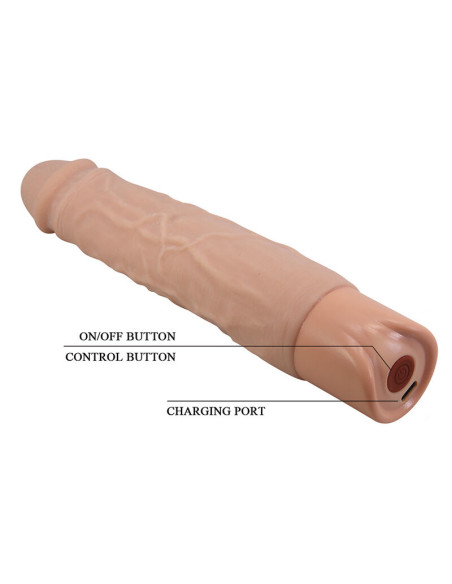 PRETTY LOVE KESSLER REALISTIC VIBRATING DILDO WITH 10 VIBRATION MODES AND 10 THROWS 22 CM NATURAL